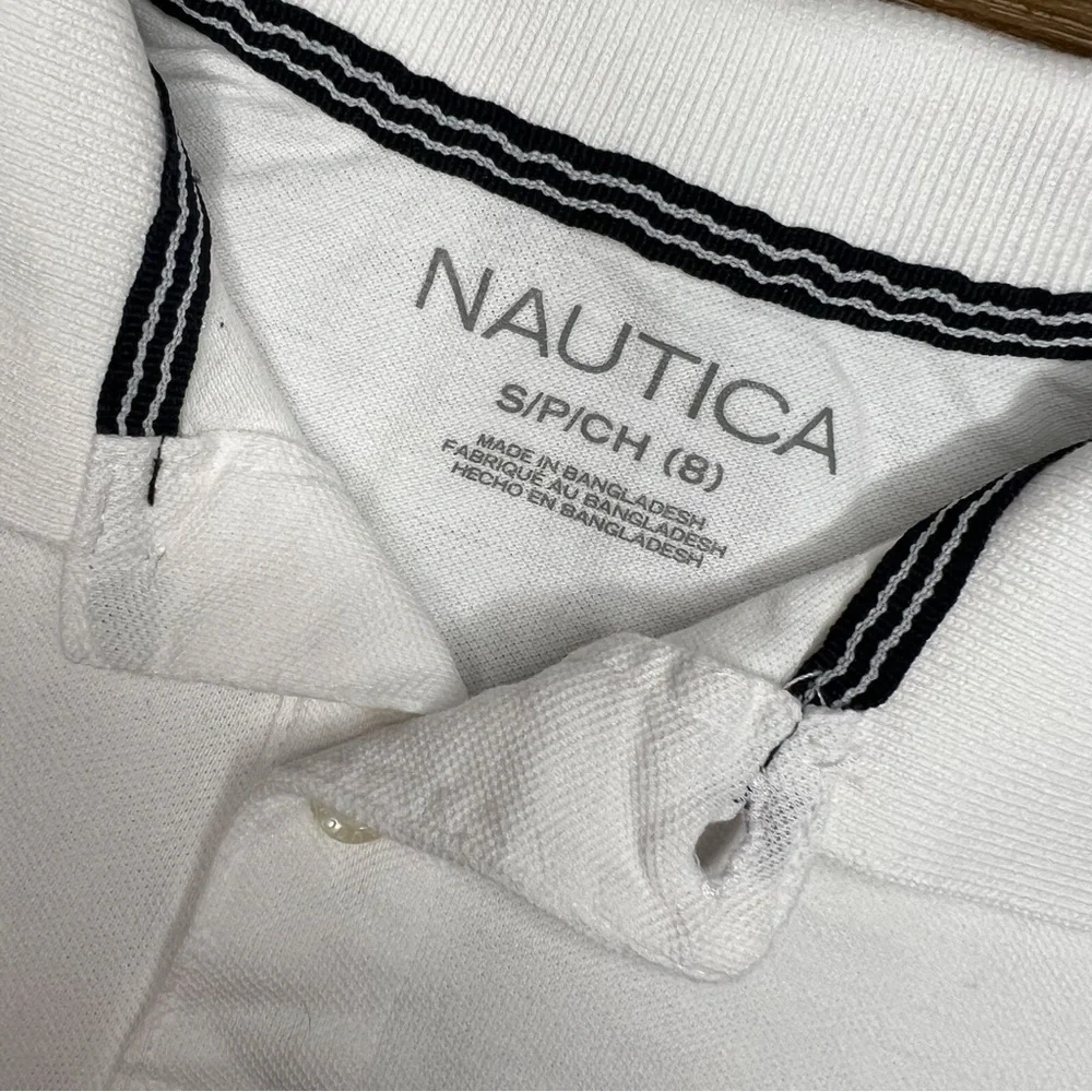 Nautica Boys Classic Black and White Polo Shirts, Size S (8) - Picture 3 of 8